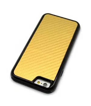 Противоударный чехол "Carbon Fiber" золотой для iPhone 6/6S