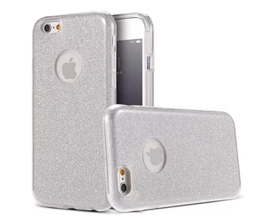 Чехол с блестками "Dazzling shine" силиконовый для iPhone 6 Plus/6S Plus серебряный