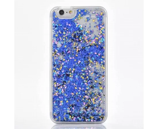 Переливающийся пластиковый чехол "Ромбики" синий для iPhone 6/6S