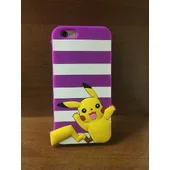 Резиновый 3D чехол "Pikachu" фиолетовый для iPhone 6/6S