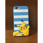 Резиновый 3D чехол "Pikachu" голубой для iPhone 6/6S
