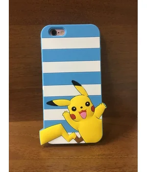 Резиновый 3D чехол "Pikachu" голубой для iPhone 6/6S