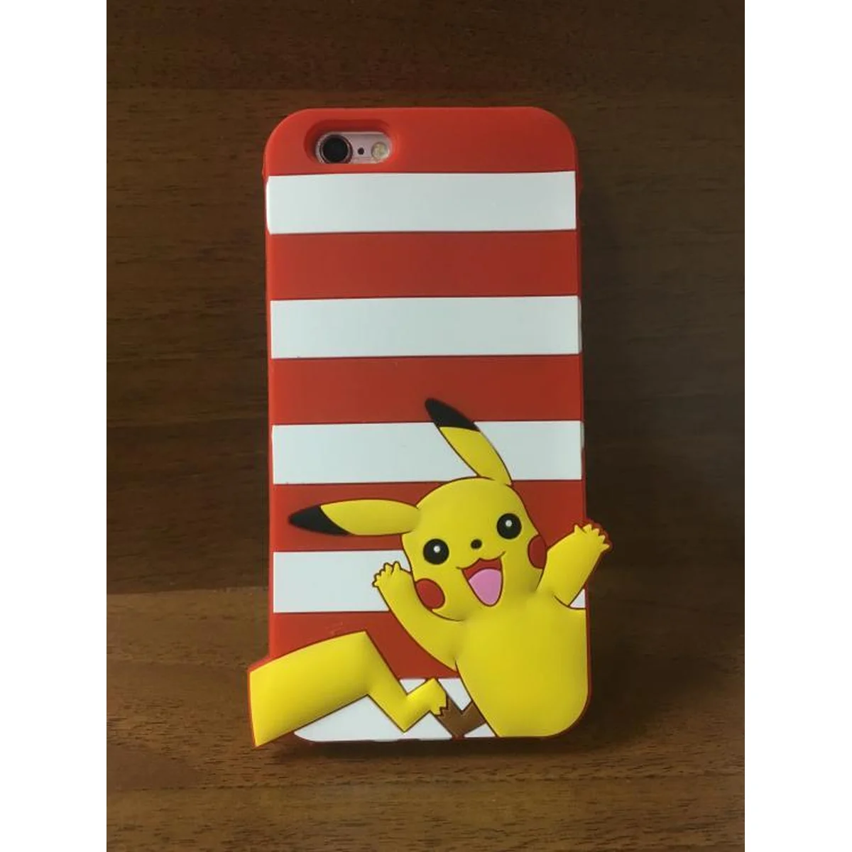 Резиновый 3D чехол "Pikachu" красный для iPhone 6/6S