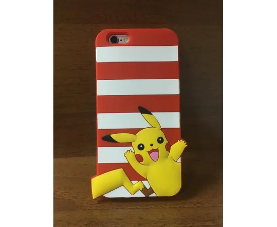 Гумовий 3D чохол "Pikachu" червоний для iPhone 6 / 6S