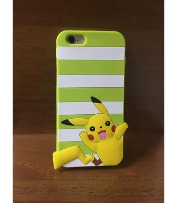 Гумовий 3D чохол "Pikachu" зелений для iPhone 6 / 6S