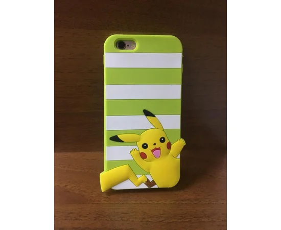 Резиновый 3D чехол "Pikachu" зеленый для iPhone 6/6S
