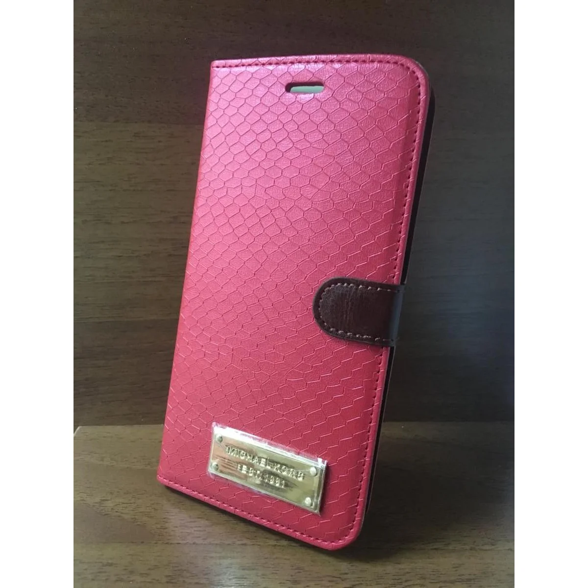 Кожаный чехол-книжка "Michael Kors" красный для iPhone 6 Plus/6S Plus