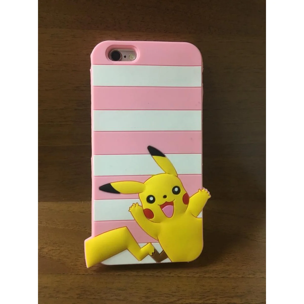 Резиновый 3D чехол "Pikachu" розовый для iPhone 6/6S