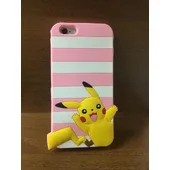 Гумовий 3D чохол "Pikachu" рожевий для iPhone 6 / 6S