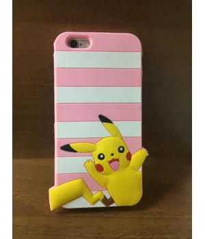 Гумовий 3D чохол "Pikachu" рожевий для iPhone 6 / 6S
