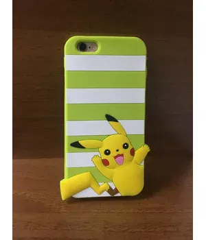 Резиновый 3D чехол "Pikachu" зеленый для iPhone 6/6S