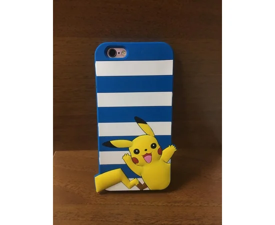 Резиновый 3D чехол "Pikachu" синий для iPhone 6/6S