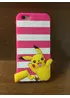 Резиновый 3D чехол "Pikachu" ярко-розовый для iPhone 6/6S