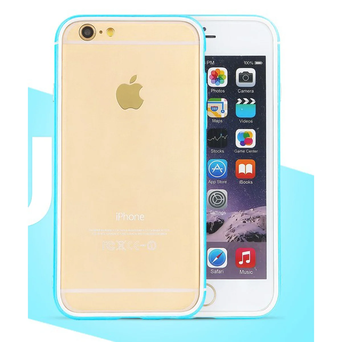 Противоударный ультратонкий бампер "Totu" Slim голубой для iPhone 6/6S