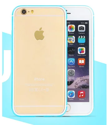 Противоударный ультратонкий бампер "Totu" Slim голубой для iPhone 6/6S