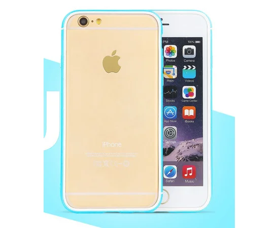 Противоударный ультратонкий бампер "Totu" Slim голубой для iPhone 6/6S