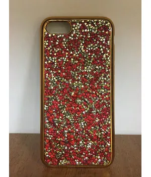 Чехол со стразами "Apex" силиконовый для iPhone 7/8 Crystal красный