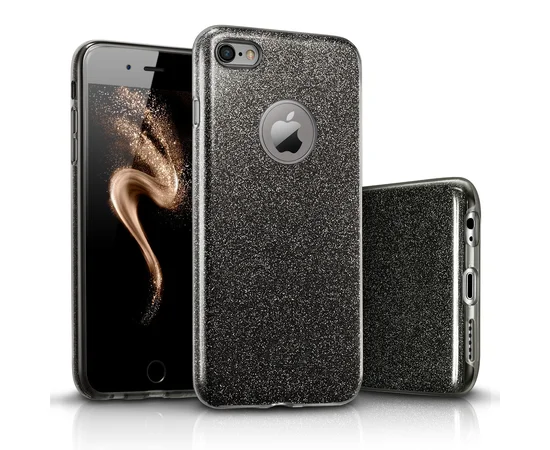 Чохол з блискітками "Dazzling shine" силіконовий для iPhone 6 / 6S чорний