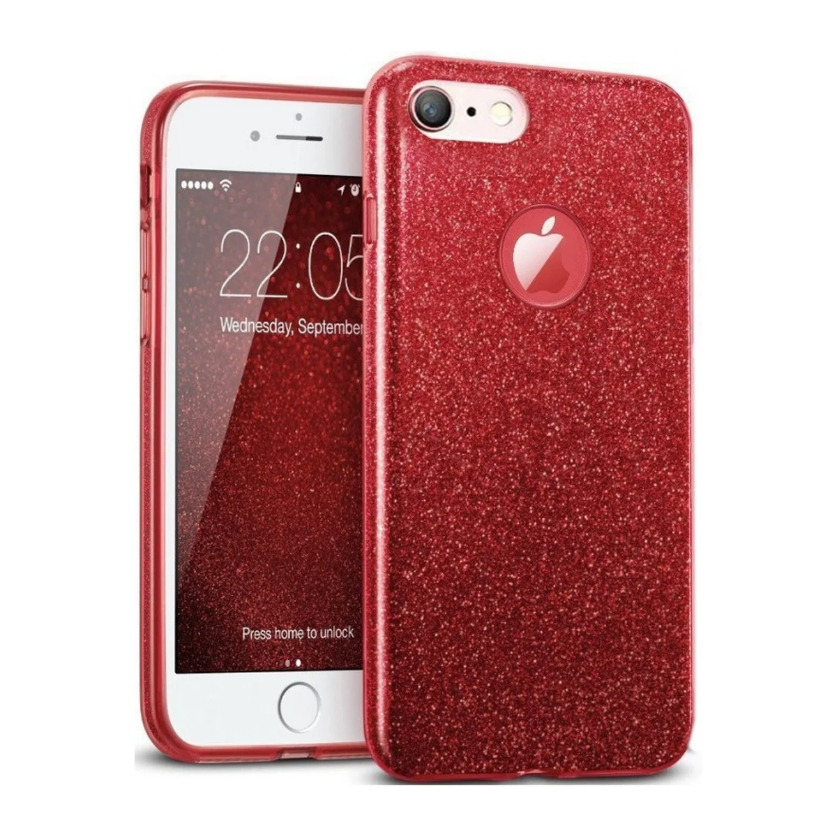 Чехол с блестками "Dazzling shine" силиконовый для iPhone 6/6S красный