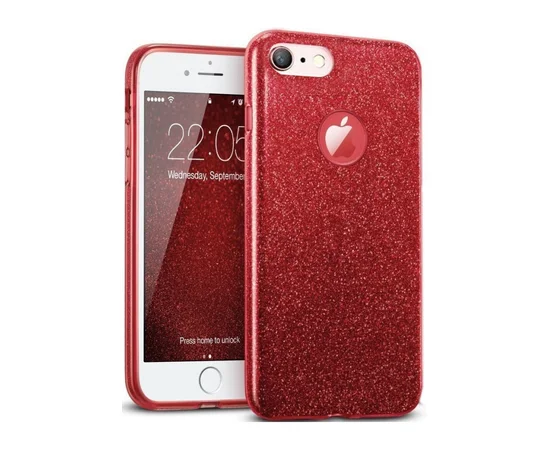 Чохол із блискітками "Dazzling shine" силіконовий для iPhone 6/6S червоний