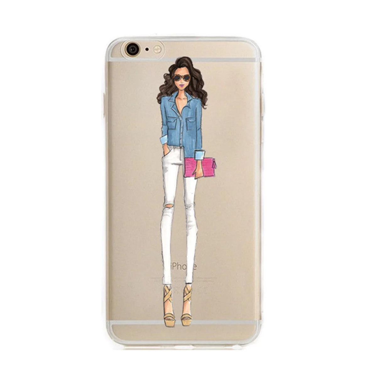 Чехол "Девушка стиляга" силиконовый для iPhone 7/8