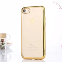 Силиконовый золотой прозрачный чехол для iPhone 7/8