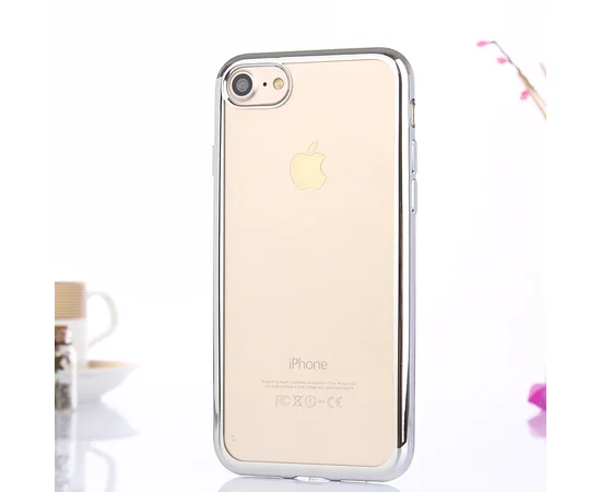 Силиконовый серебряный прозрачный чехол для iPhone 7/8