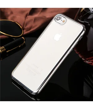 Силиконовый серебряный прозрачный чехол для iPhone 7/8 Силиконовый серебряный прозрачный чехол для iPhone 7/8