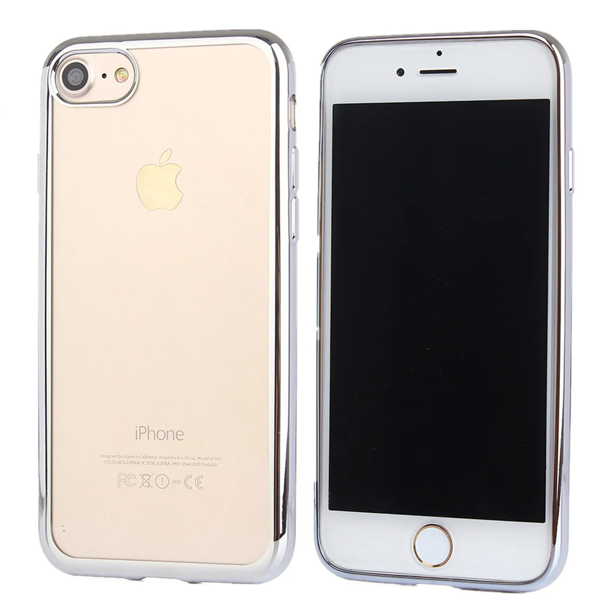 Силиконовый серебряный прозрачный чехол для iPhone 7/8