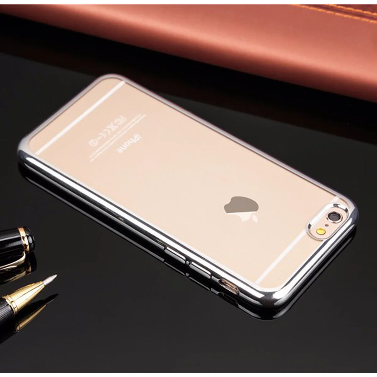 Силиконовый серебряный прозрачный чехол для iPhone 7/8