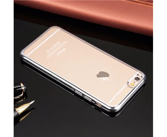 Силиконовый серебряный прозрачный чехол для iPhone 7/8