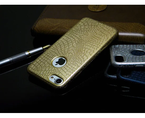 Силіконовий матовий чохол "Змія" золотий для iPhone 7/8