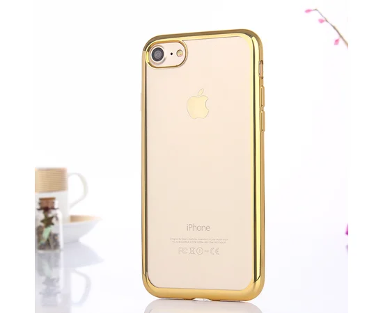 Силіконовий золотий прозорий чохол для iPhone 7/8