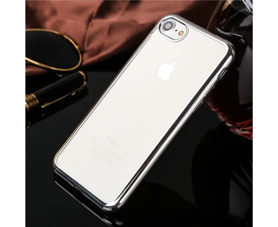 Силиконовый серебряный прозрачный чехол для iPhone 7/8