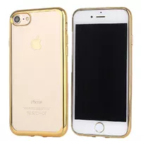 Силіконовий золотий прозорий чохол для iPhone 7/8