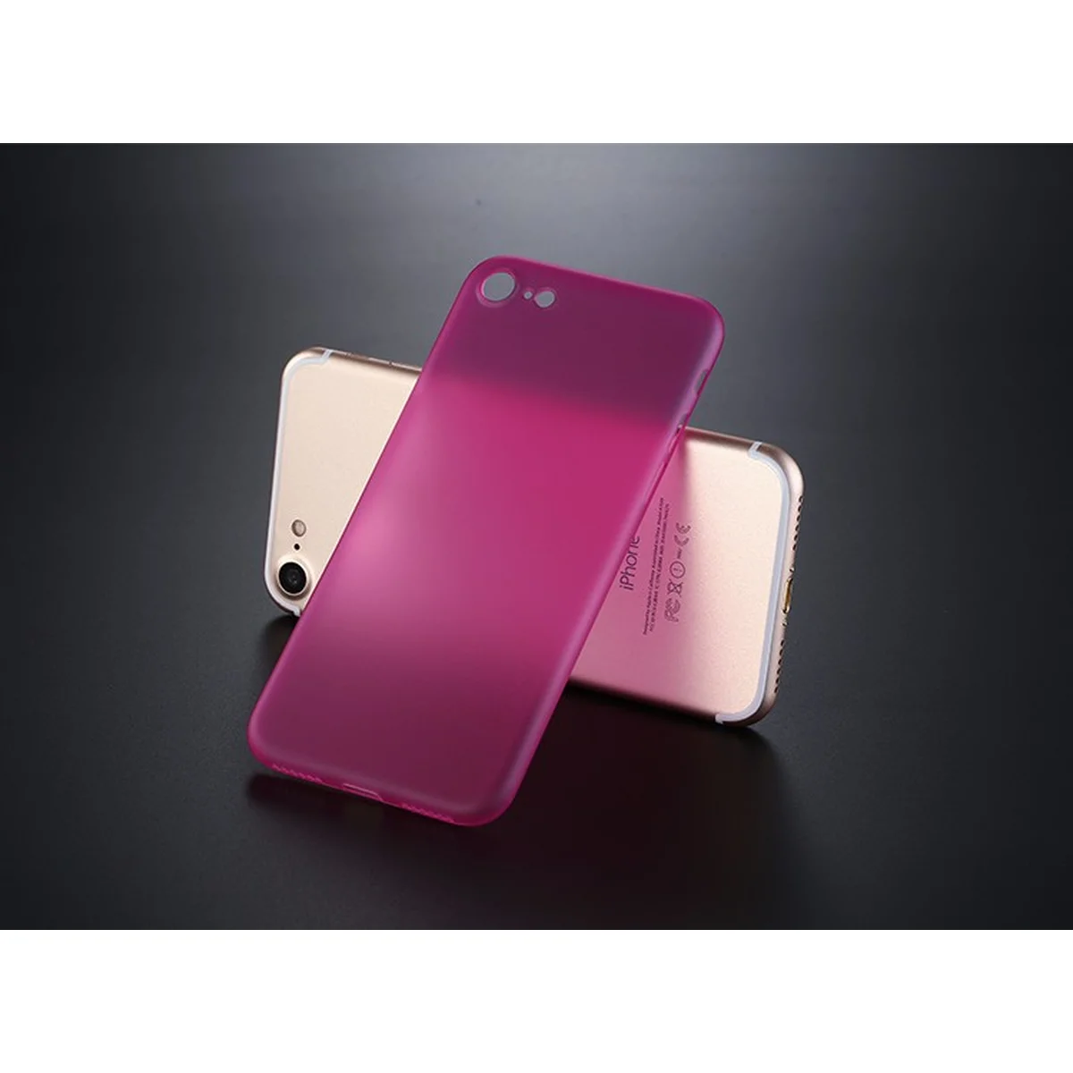 Ультратонкий пластиковый чехол "Ultrathin 0.3mm" розовый для iPhone 7/8