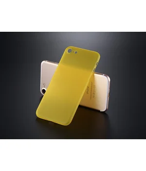 Ультратонкий пластиковый чехол "Ultrathin 0.3mm" желтый для iPhone 7/8