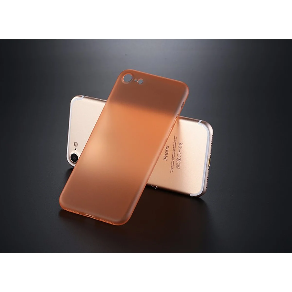Ультратонкий пластиковый чехол "Ultrathin 0.3mm" оранжевый для iPhone 7/8