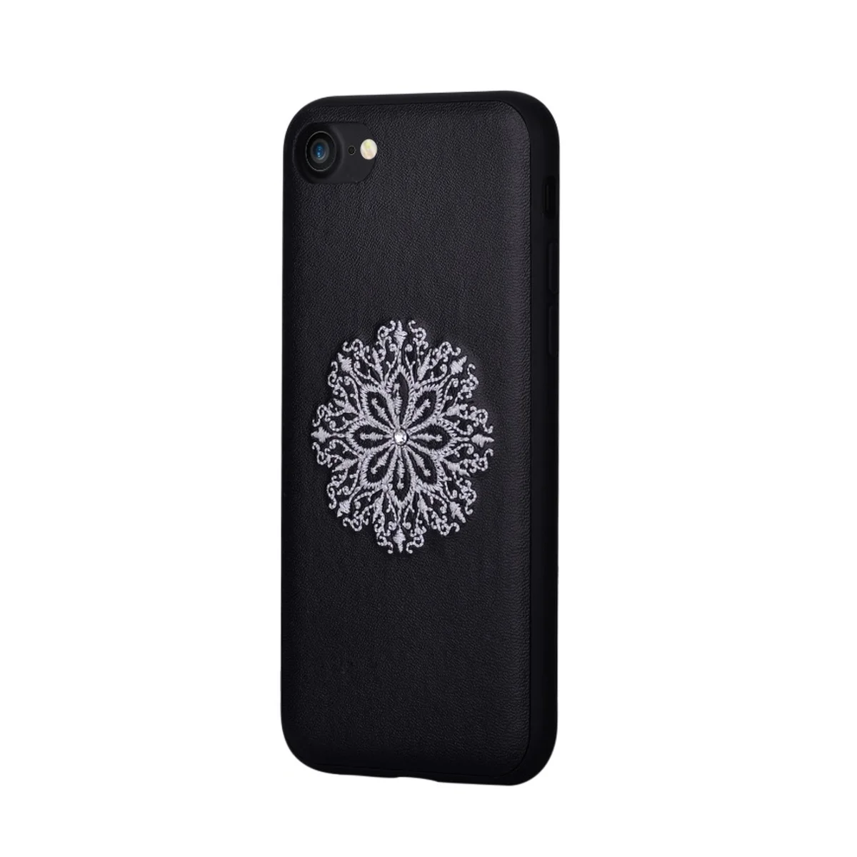 Кожаный чехол "Devia" Flower Embroidery черный для iPhone 7/8
