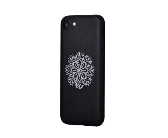 Кожаный чехол "Devia" Flower Embroidery черный для iPhone 7/8