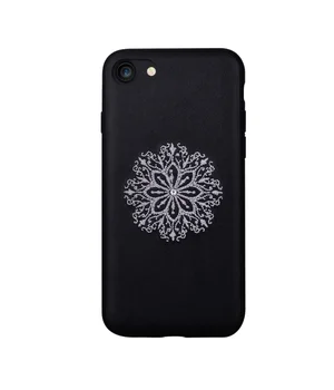Шкіряний чохол "Devia" Flower Embroidery чорний для iPhone 7/8