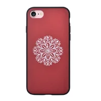 Кожаный чехол "Devia" Flower Embroidery красный для iPhone 7/8
