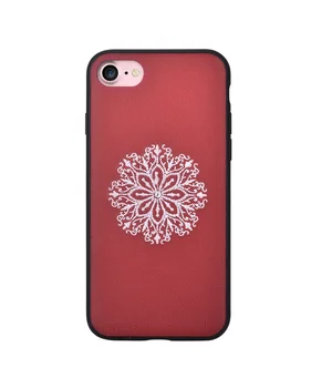 Шкіряний чохол "Devia" Flower Embroidery червоний для iPhone 7/8