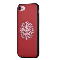 Кожаный чехол "Devia" Flower Embroidery красный для iPhone 7/8