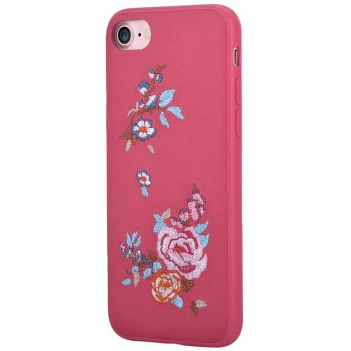 Кожаный чехол "Devia" Flowers Embroidery красный для iPhone 7/8