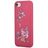 Шкіряний чохол "Devia" Flowers Embroidery червоний для iPhone 7/8