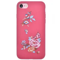 Кожаный чехол "Devia" Flowers Embroidery красный для iPhone 7/8
