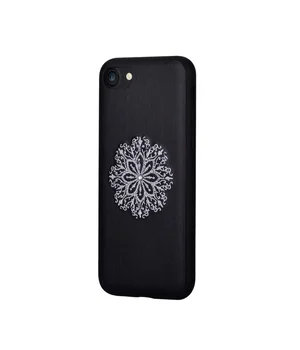 Кожаный чехол "Devia" Flower Embroidery черный для iPhone 7/8