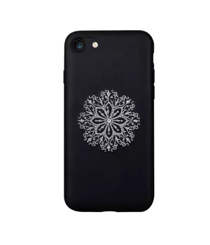 Кожаный чехол "Devia" Flower Embroidery черный для iPhone 7/8