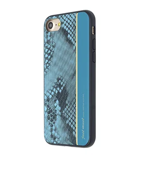 Шкіряний чохол "JustMust" Fendi синій для iPhone 7/8